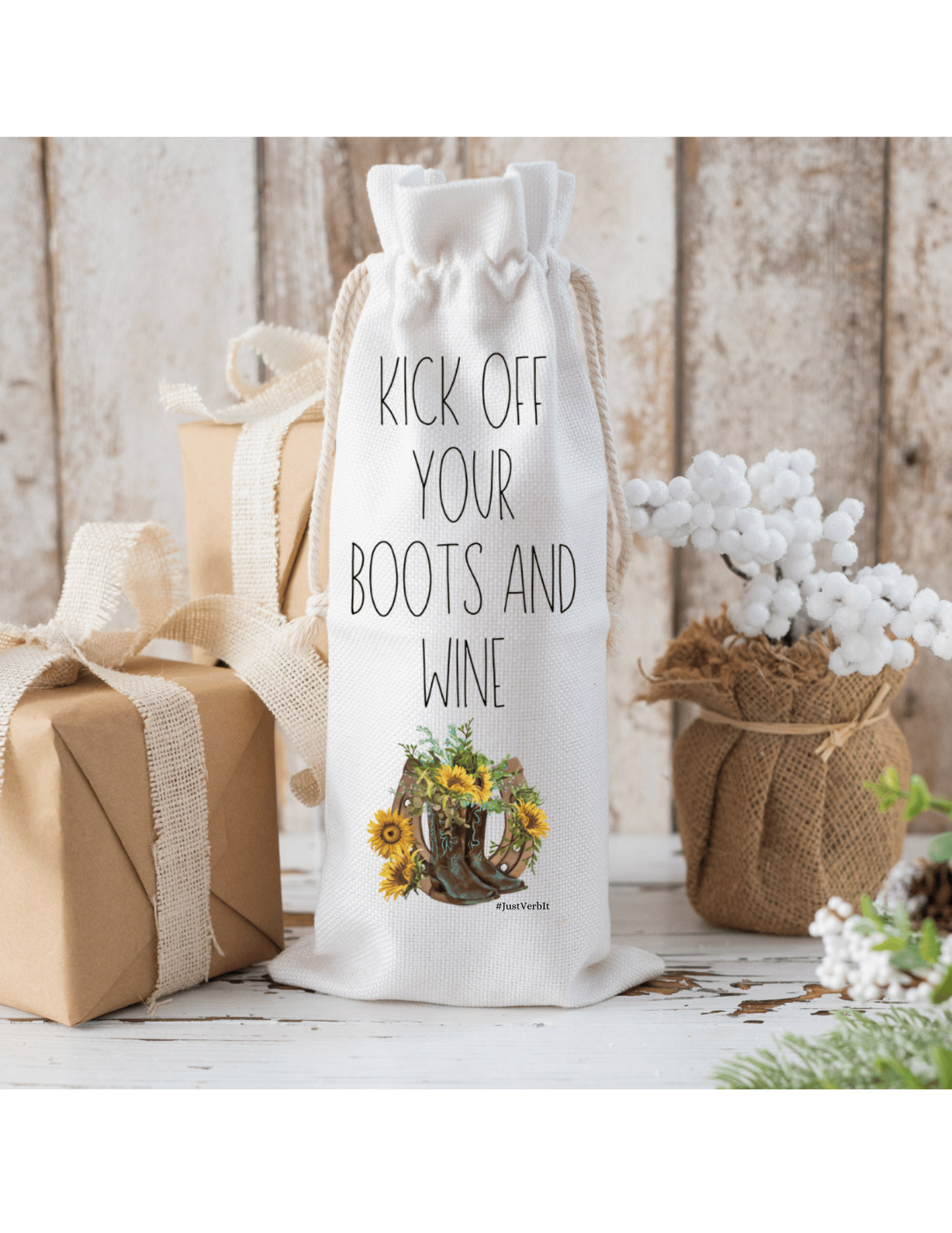 Bundle: Kick Off Your Boots and Wine - Wine Bag and 10 Beef Recipe Pack - Fall