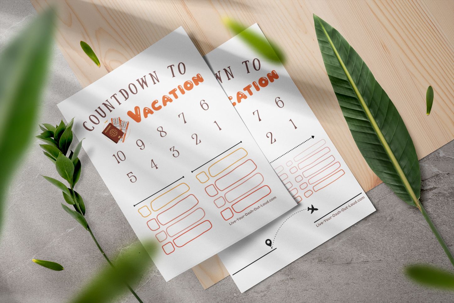 Countdown to Vacation Checklist - airplane - digital download